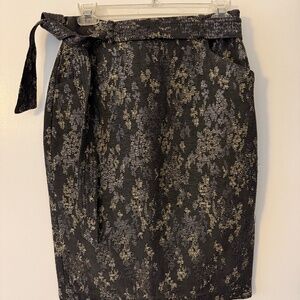 Banana Republic Jacquard Belted Pencil Skirt